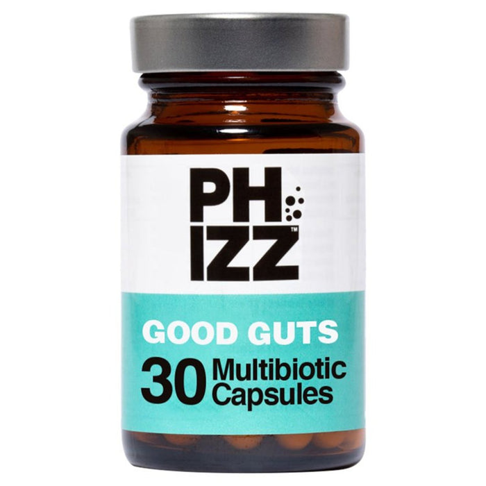Phizz Good Guts 12 Strain Multibiotic + بريبايوتك + فيتامين د + سيلينيوم 30 لكل عبوة