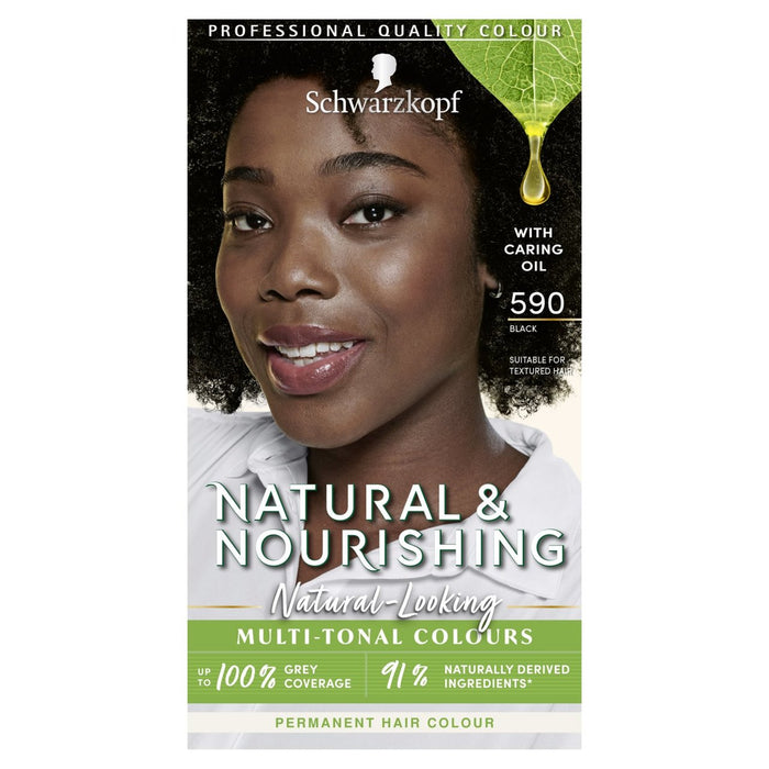 Schwarzkopf Natural & Nourishing 590 Black Permanent Hair Dye 143g