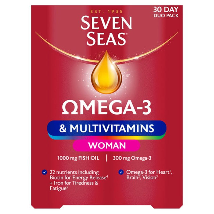 سفن سيز أوميغا 3 والفيتامينات المتعددة للنساء 60 في العبوة