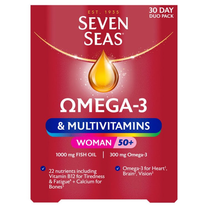 سفن سيز أوميجا 3 وفيتامينات متعددة للنساء 50+ 60 في العبوة
