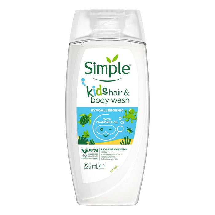 Simple Kids Hair & Body Wash Shower Gel 225ml