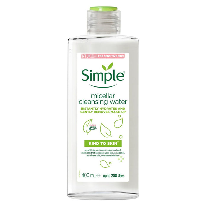 Simple à l'eau nettoyante micellaire de la peau 400 ml