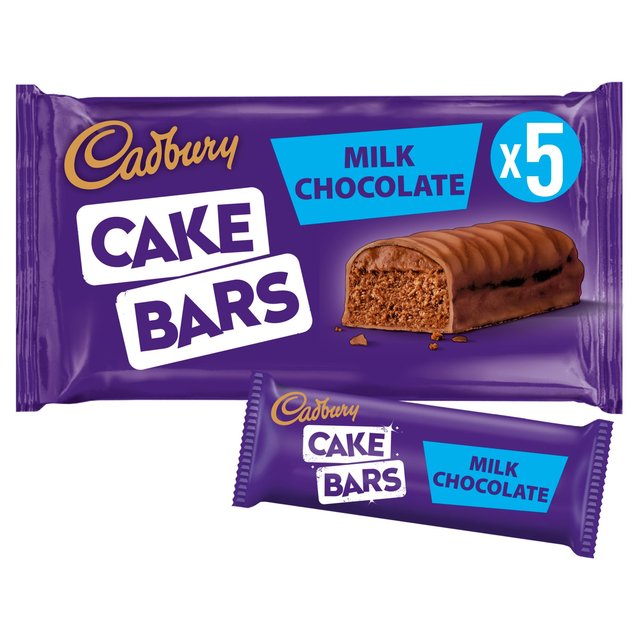 Barras de pastel de chocolate con leche Cadbury 5 x 24g