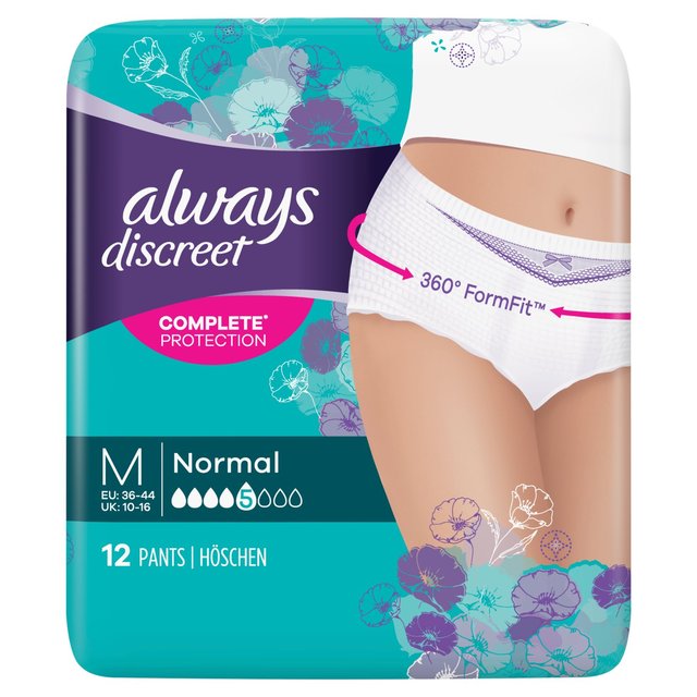 Always Discreet Normal Medium Incontinence Pants 12 Pack