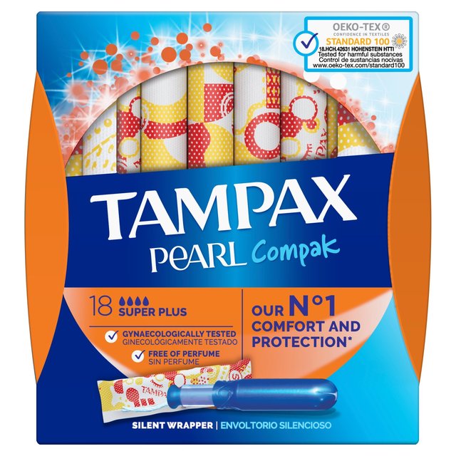Tampax Pearl Super Plus Tampons Applicator x18