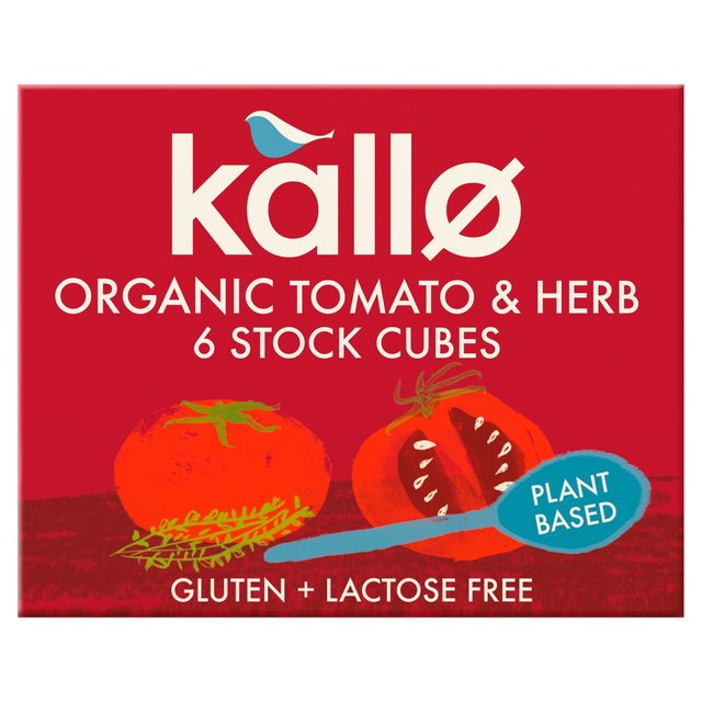 Kallo orgánico de tomate y hierbas stock cubos 6 x 11g