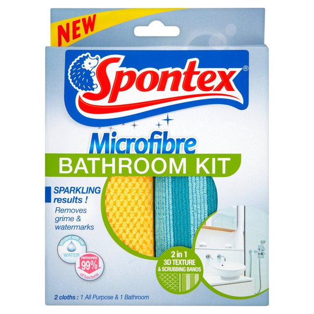 Kit de salle de bain Spontex Microfibre 2 par paquet
