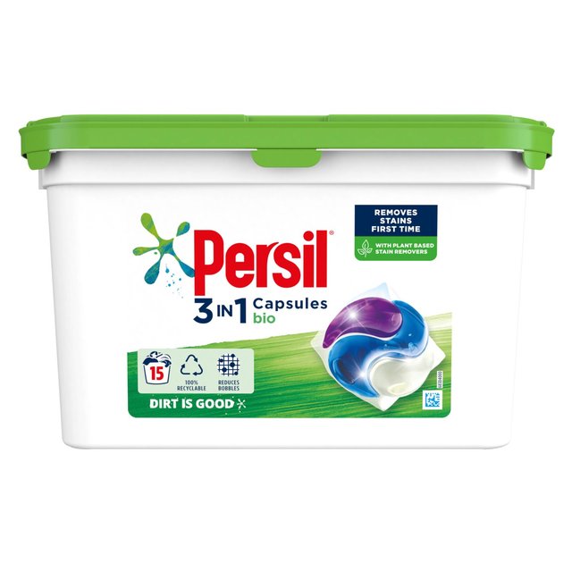 Persil 3 en 1 cápsulas de lavado de ropa Bio 15 por paquete 