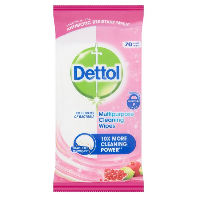 Dettol Power & Fresh Pomegranate Wipes 70 per pack