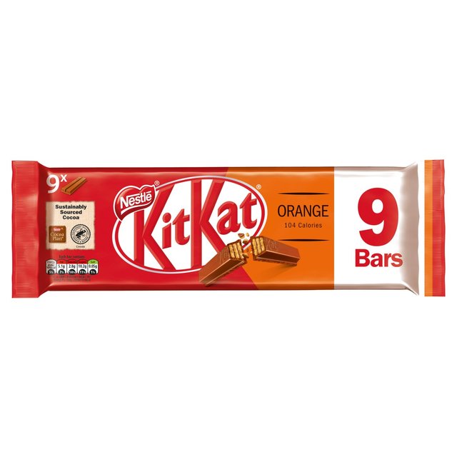 KitKat 2 Finger Orange Chocolate Biscuit Bar 9 x 20.7g