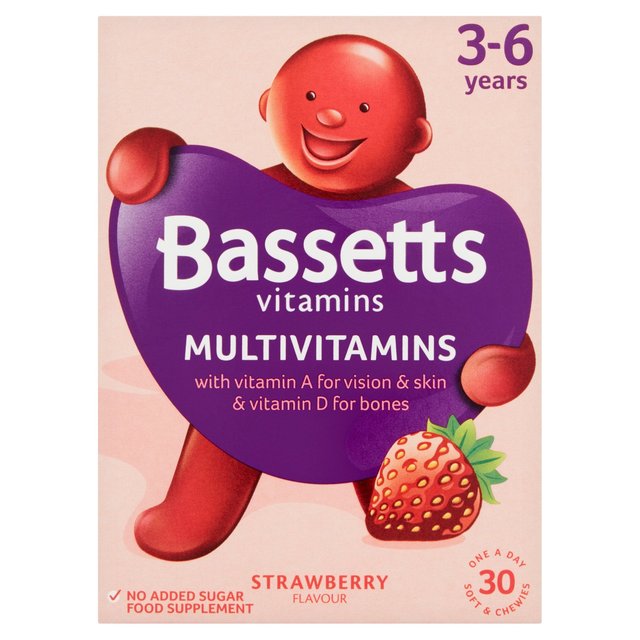 فيتامينات متعددة بالفراولة من باسيتس 3-6 سنوات 30 لكل عبوة