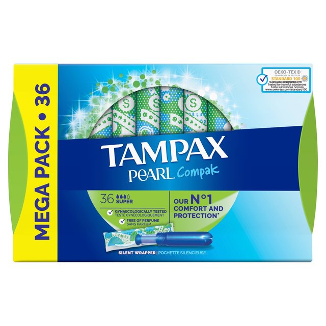 Tampax Pearl Compak Super Tampons 36 per pack