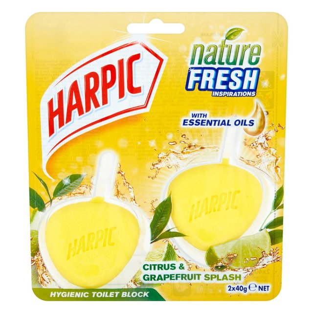 Harpic Active Fresh 6 Rim Block Citrus Toilet Cleaner 2 x 40g
