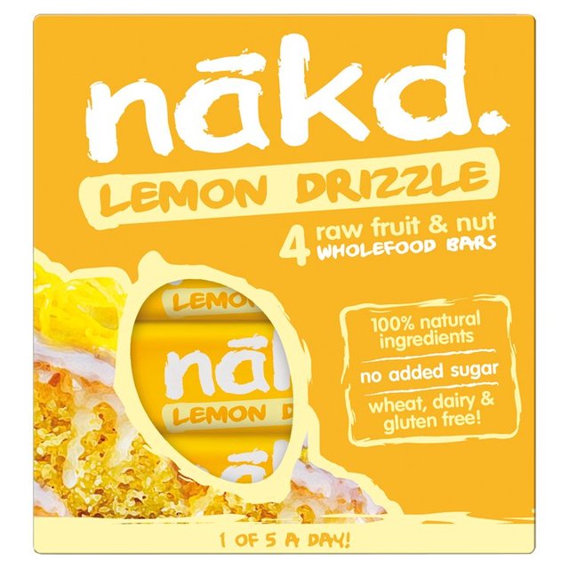 Nakd Lemon Drizzle Fruit & Nut Bars 4 x 35g