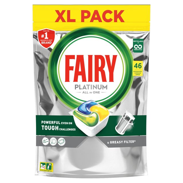 Fairy Platinum Plus All-in-One Dishwasher Tablets Bulk, Lemon, 55 Tablets  on OnBuy