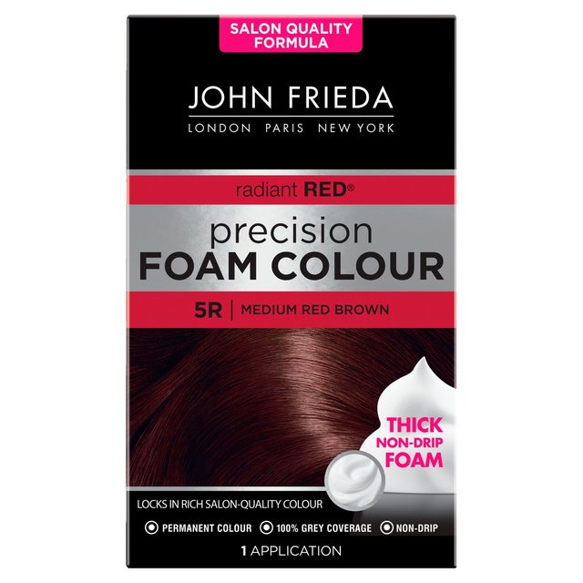 John Frieda Précision mousse couleur coiffure colorant moyen rouge brun 5r