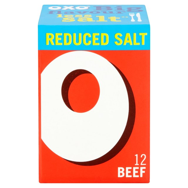 Oxo 12 reduziertes Salz -Rindfleisch -Stock Würfel 71 g