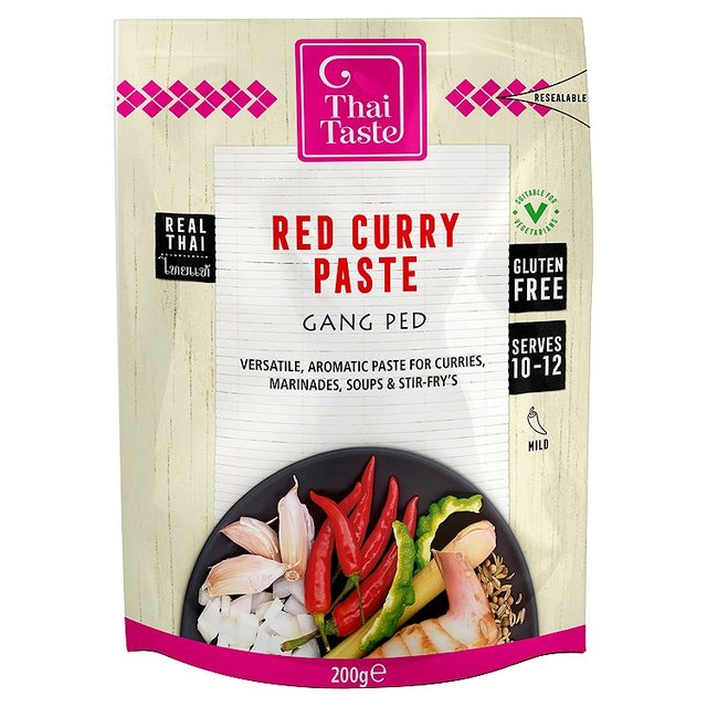 Pasta de curry rojo de sabor tailandés en la bolsa 200g