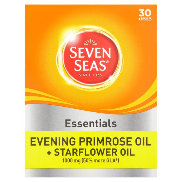 Seven Seas Evening Primrose Oil &amp; Starflower Oil 1000mg Cápsulas 30 por paquete 