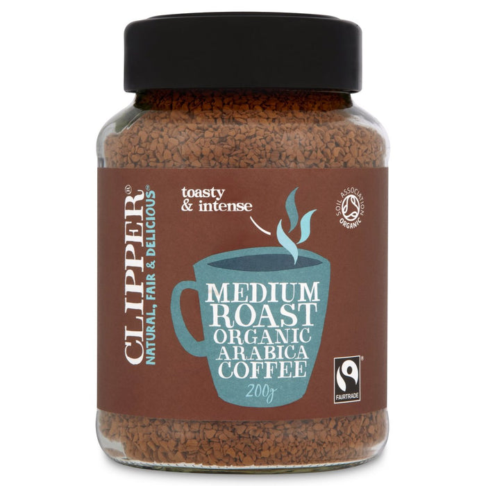 Clipper Fairtrade bio instantané médium rôti arabica café 200g