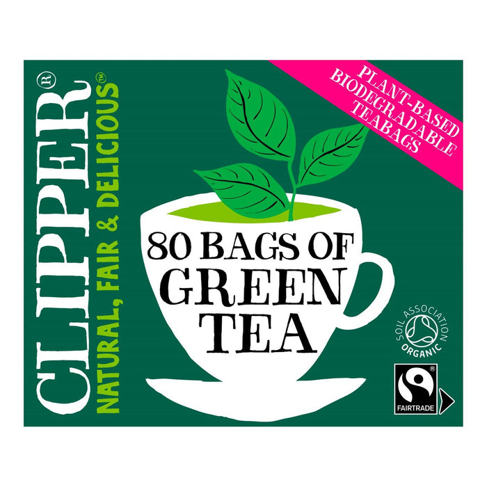Clipper Organic Fairtrade Bolsas de té verde 80 por paquete