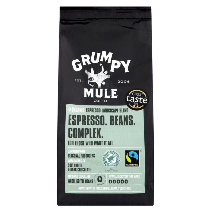 Granos de café espresso orgánicos Grumpy Mule 227 g 