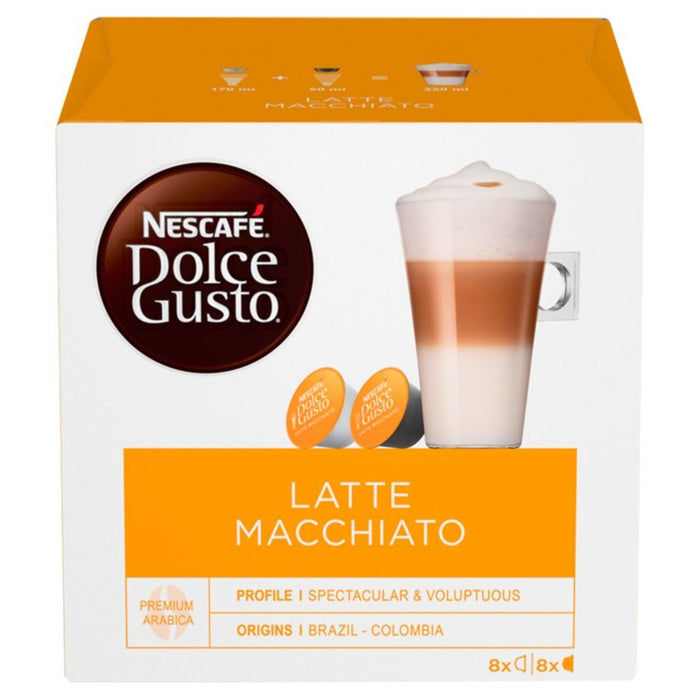 Nescafe Dolce Gusto Latte Macchiato Pods 8 por paquete 