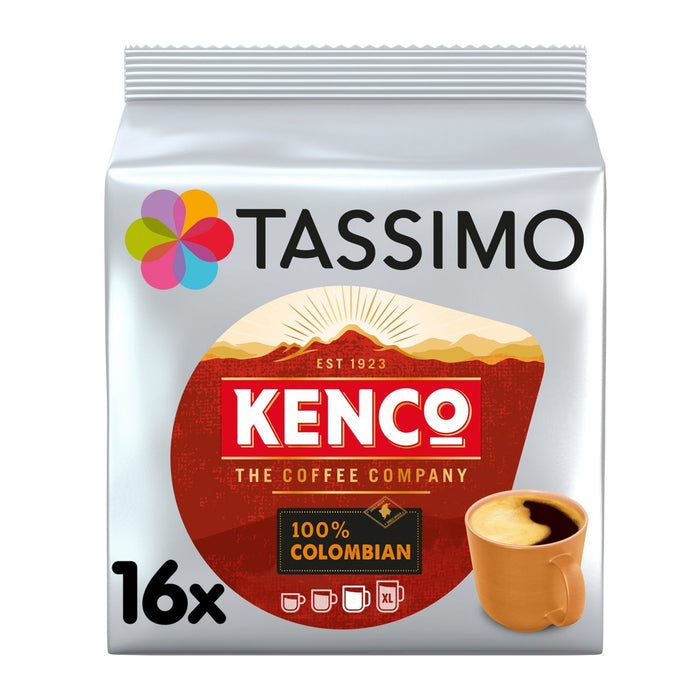 Tassimo Kenco 100% cápsulas de café colombiano 16 por paquete 