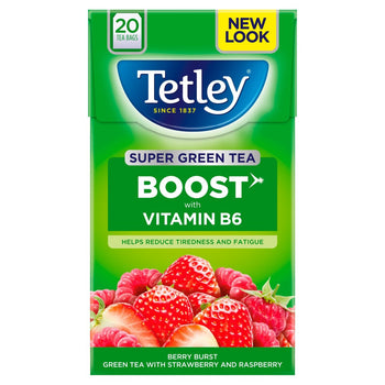 Tetley Super Green Tea Boost Berry Bay Burn Tea Bolsas 20 por paquete