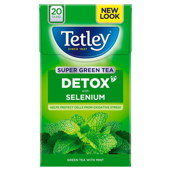 Tetley Super Green Detox Mint Bolsas de té 20 por paquete