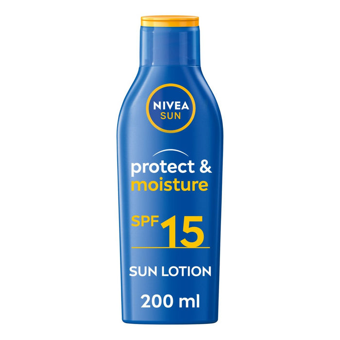 لوشن الحماية من الشمس والترطيب بمعامل حماية من الشمس SPF 15 من نيفيا، 200 مل