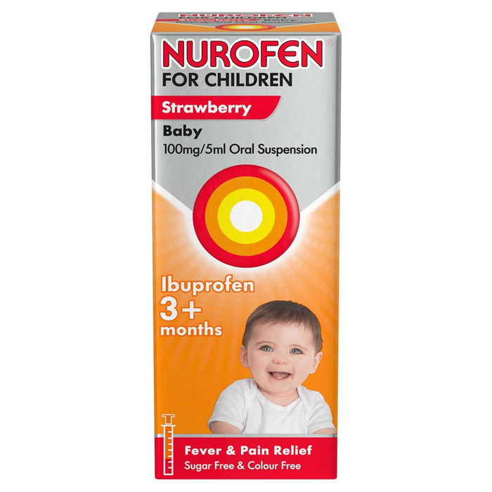 نوروفين للأطفال بالفراولة 3+ أشهر ايبوبروفين 100 مل