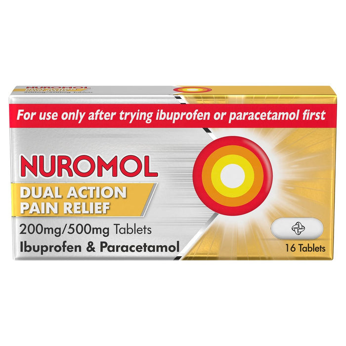 أقراص نورومول مزدوجة المفعول لتخفيف الآلام، إيبوبروفين وباراسيتامول، 16 في كل عبوة