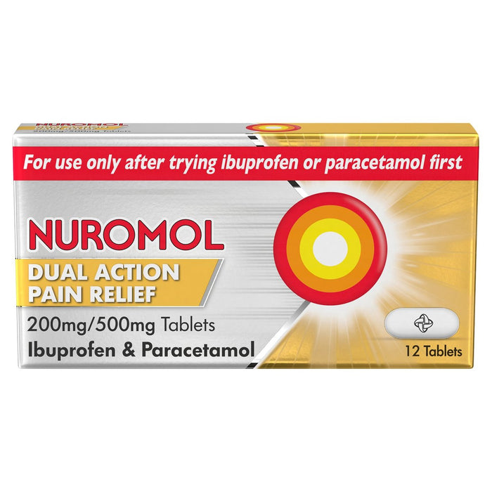 Nuromol Dual Action Pain Relief Tablets Ibuprofen & Paracetamol 12 per pack