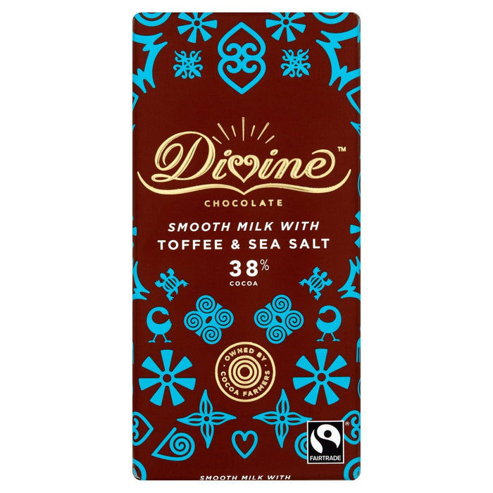 Divine Chocolate con Leche 38% con Toffee y Sal Marina 90g 