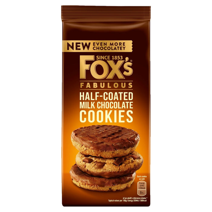 Fox's Galletas de chocolate con leche medio recubiertas 175g 