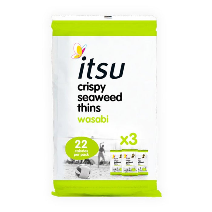 Itsu Wasabi Seaweed Thins 3 x 5 g por paquete 