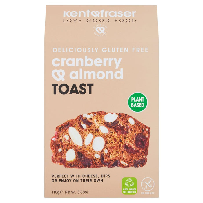 Kent & Fraser Gluten Gluten Free Cranberry & Amond Toast 110G