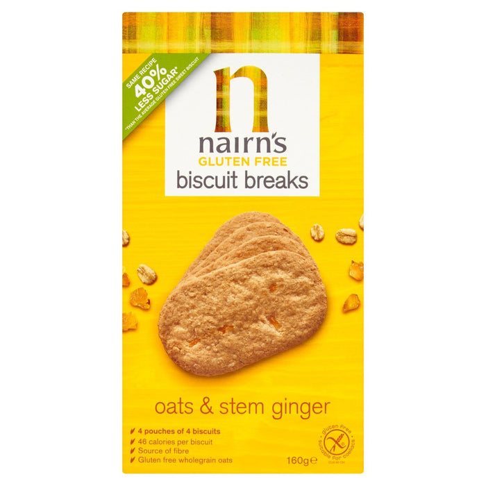 Biscuit de gingembre à tige sans gluten de Nairn Break 160g