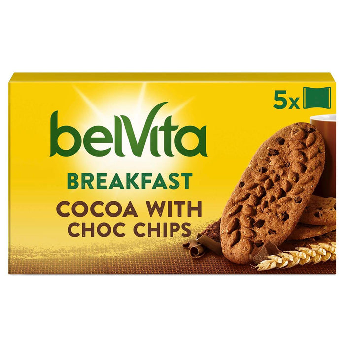 Belvita Cocoa chocas chips de desayuno galletas 5 x 45g