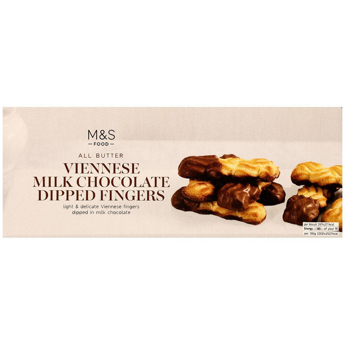M&S All Butter Viennais Milk chocolat trempé les doigts 135g