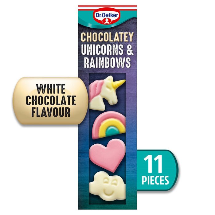 Dr. Oetker 11 Chocolate Flavour Unicorns and Rainbows Cake Decorations 18g
