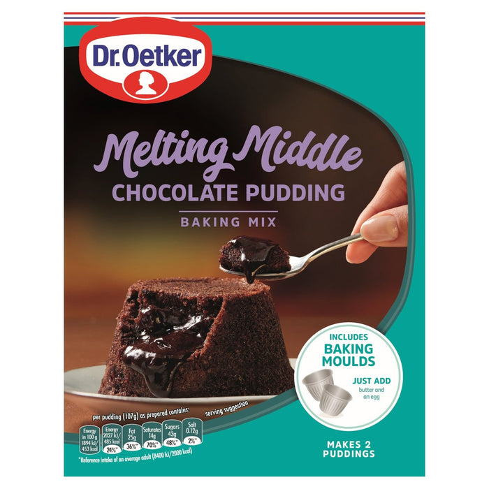 Dr. Oetker derritiendo el postre de mezcla de budín de chocolate medio 140G