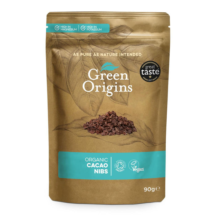 Grüne Ursprünge organische Kakao -Nibs Roh 90g