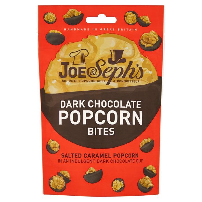 Bites de palomitas de maíz de chocolate negro de Joe & Seph 63g