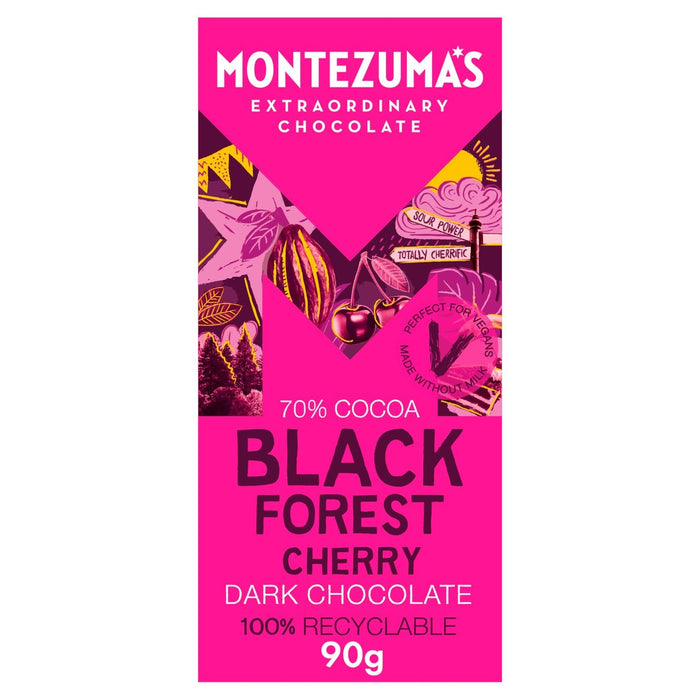 Montezumas schwarze Wald dunkle Schokolade mit Kirsche 90g