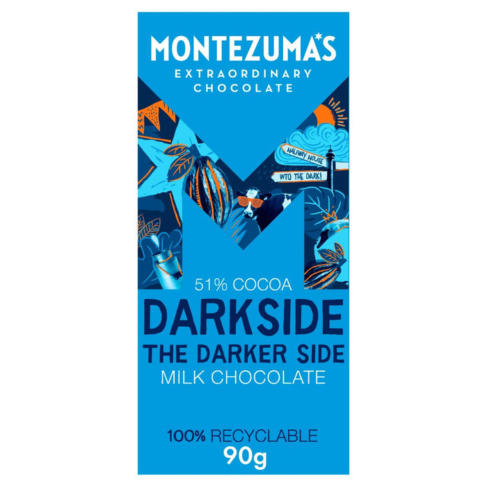 شوكولاتة الحليب دارك سايد من مونتيزوما 54% كاكاو 90 جرام