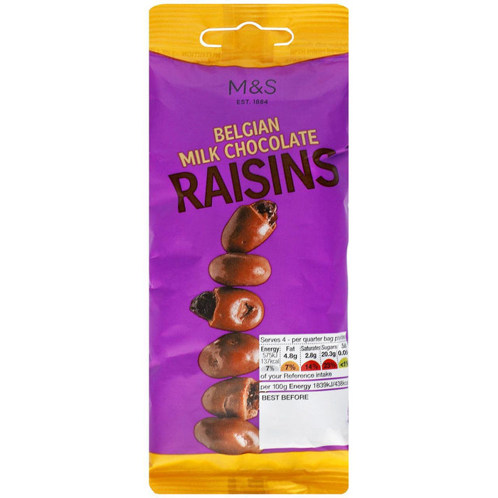 M&S Raisins au chocolat au lait belge 125g