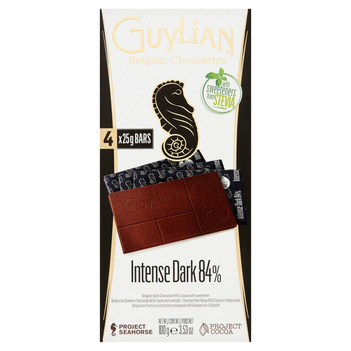 Guylian sin azúcar agregada oscura 84% barras 100 g
