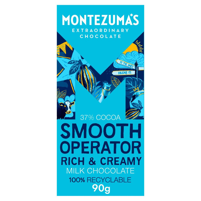 Montezumas glatter Bediener Bio 37% Rich & Creamy Milk Schokolade 90g